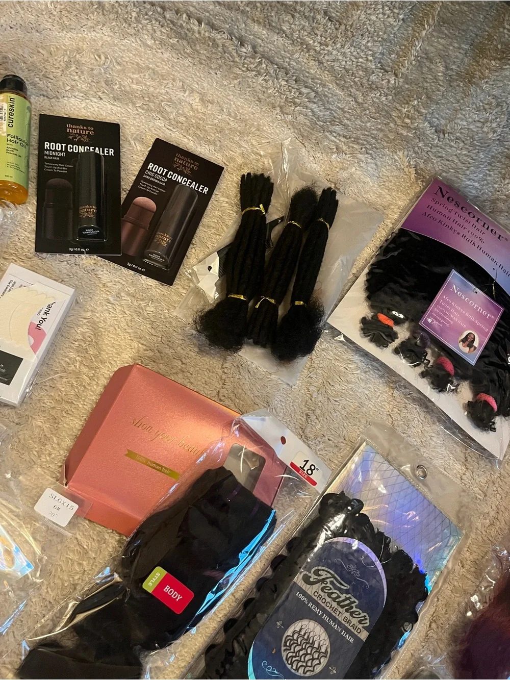 NWT Huge Assorted Human Hair Extensions & Wigs & Lashes both Human and Synthetic - Picture 7 of 15